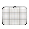 White And Grey Plaid Pattern Print Laptop Sleeve
