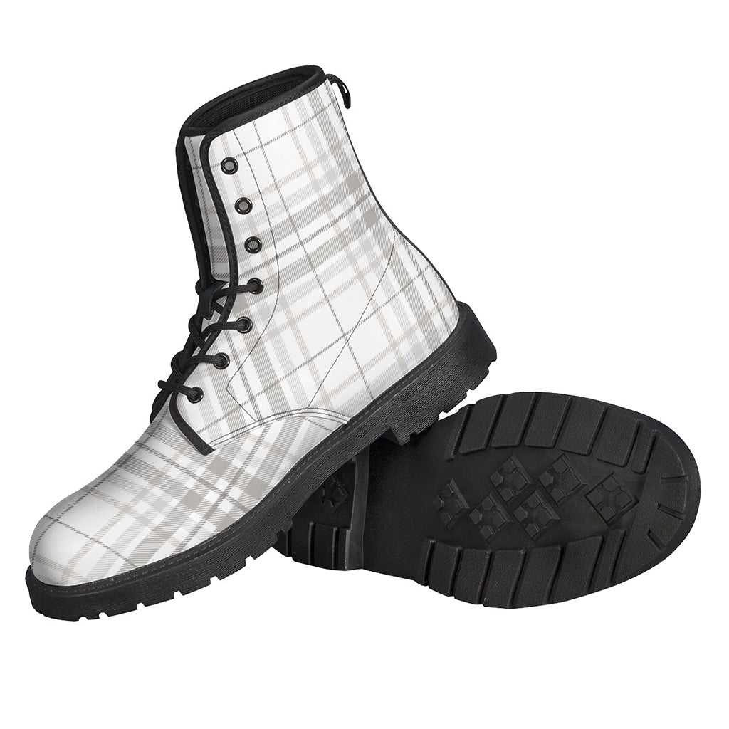 White And Grey Plaid Pattern Print Backpack