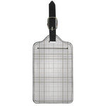 White And Grey Plaid Pattern Print Luggage Tag