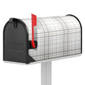 White And Grey Plaid Pattern Print Mailbox Cover
