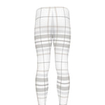 White And Grey Plaid Pattern Print Men's leggings