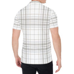 White And Grey Plaid Pattern Print Men's Shirt