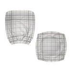 White And Grey Plaid Pattern Print Office Chair Cover