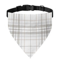 White And Grey Plaid Pattern Print Over The Collar Dog Bandana