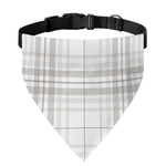White And Grey Plaid Pattern Print Over The Collar Dog Bandana