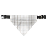 White And Grey Plaid Pattern Print Over The Collar Dog Bandana