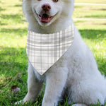 White And Grey Plaid Pattern Print Over The Collar Dog Bandana