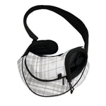 White And Grey Plaid Pattern Print Pet Sling Carrier