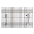White And Grey Plaid Pattern Print Placemat