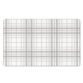 White And Grey Plaid Pattern Print Polyester Doormat