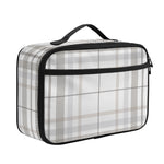 White And Grey Plaid Pattern Print Portable Lunch Bag