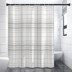 White And Grey Plaid Pattern Print Premium Shower Curtain