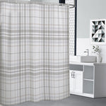 White And Grey Plaid Pattern Print Premium Shower Curtain