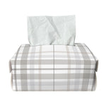 White And Grey Plaid Pattern Print Rectangle Tissue Box Cover