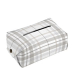 White And Grey Plaid Pattern Print Rectangle Tissue Box Cover