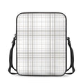 White And Grey Plaid Pattern Print Rectangular Crossbody Bag