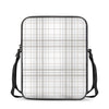 White And Grey Plaid Pattern Print Rectangular Crossbody Bag