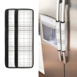 White And Grey Plaid Pattern Print Refrigerator Handle Covers
