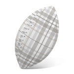 White And Grey Plaid Pattern Print Rugby Ball
