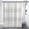 White And Grey Plaid Pattern Print Shower Curtain
