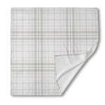 White And Grey Plaid Pattern Print Silk Bandana