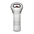 White And Grey Plaid Pattern Print Single Neoprene Wine Tote