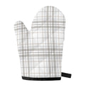 White And Grey Plaid Pattern Print Single Oven Mitt