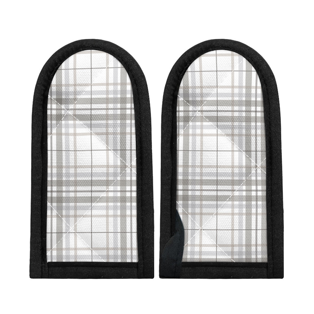White And Grey Plaid Pattern Print Skillet Handle Cover