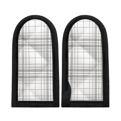 White And Grey Plaid Pattern Print Skillet Handle Cover