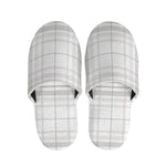 White And Grey Plaid Pattern Print Slippers