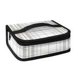 White And Grey Plaid Pattern Print Small Lunch Bag
