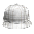White And Grey Plaid Pattern Print Snapback Cap