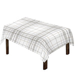White And Grey Plaid Pattern Print Tablecloth