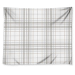 White And Grey Plaid Pattern Print Tapestry