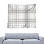 White And Grey Plaid Pattern Print Tapestry