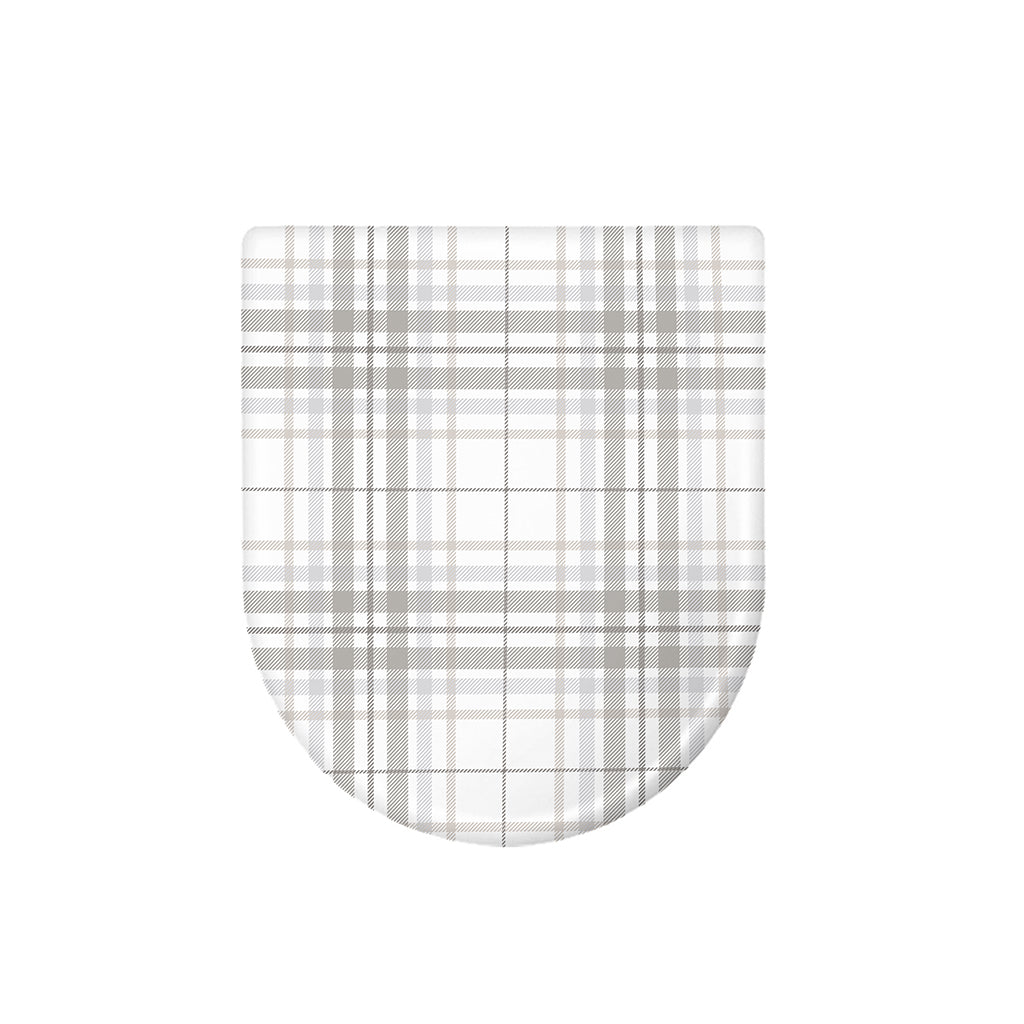 White And Grey Plaid Pattern Print Toilet Lid Cover