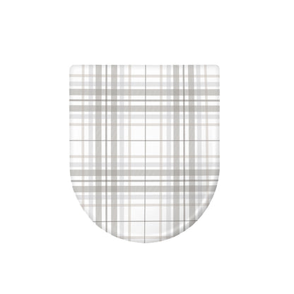 White And Grey Plaid Pattern Print Toilet Lid Cover