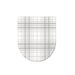White And Grey Plaid Pattern Print Toilet Lid Cover