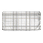 White And Grey Plaid Pattern Print Towel