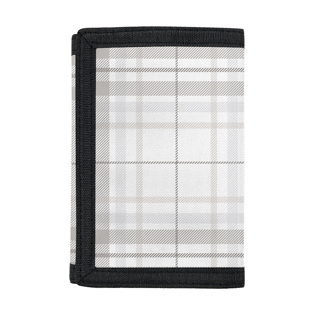 White And Grey Plaid Pattern Print Trifold Wallet