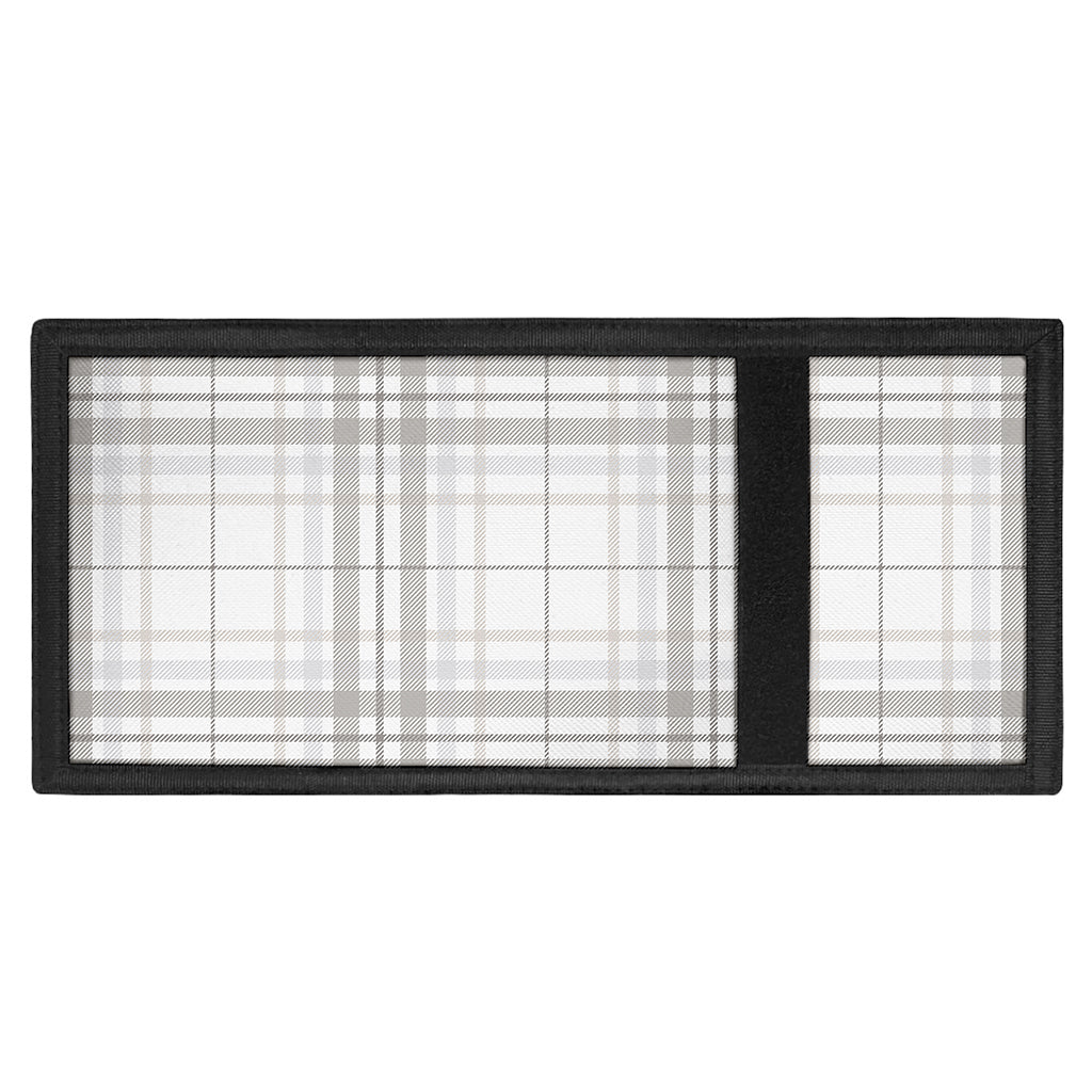 White And Grey Plaid Pattern Print Trifold Wallet