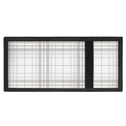 White And Grey Plaid Pattern Print Trifold Wallet
