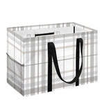 White And Grey Plaid Pattern Print Utility Tote Bag
