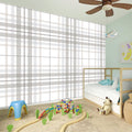 White And Grey Plaid Pattern Print Wall Sticker