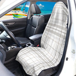White And Grey Plaid Pattern Print Waterproof Car Seat Cover