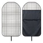 White And Grey Plaid Pattern Print Waterproof Car Seat Cover