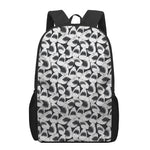 White And Grey Shark Pattern Print 17 Inch Backpack