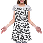 White And Grey Shark Pattern Print Adjustable Apron