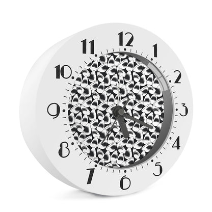 White And Grey Shark Pattern Print Alarm Clock