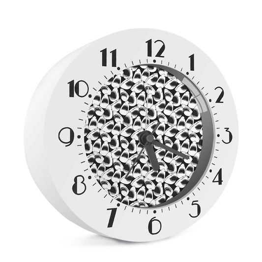 White And Grey Shark Pattern Print Alarm Clock